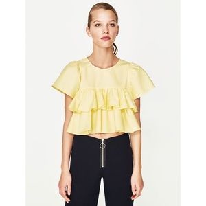 Zara yellow crop top